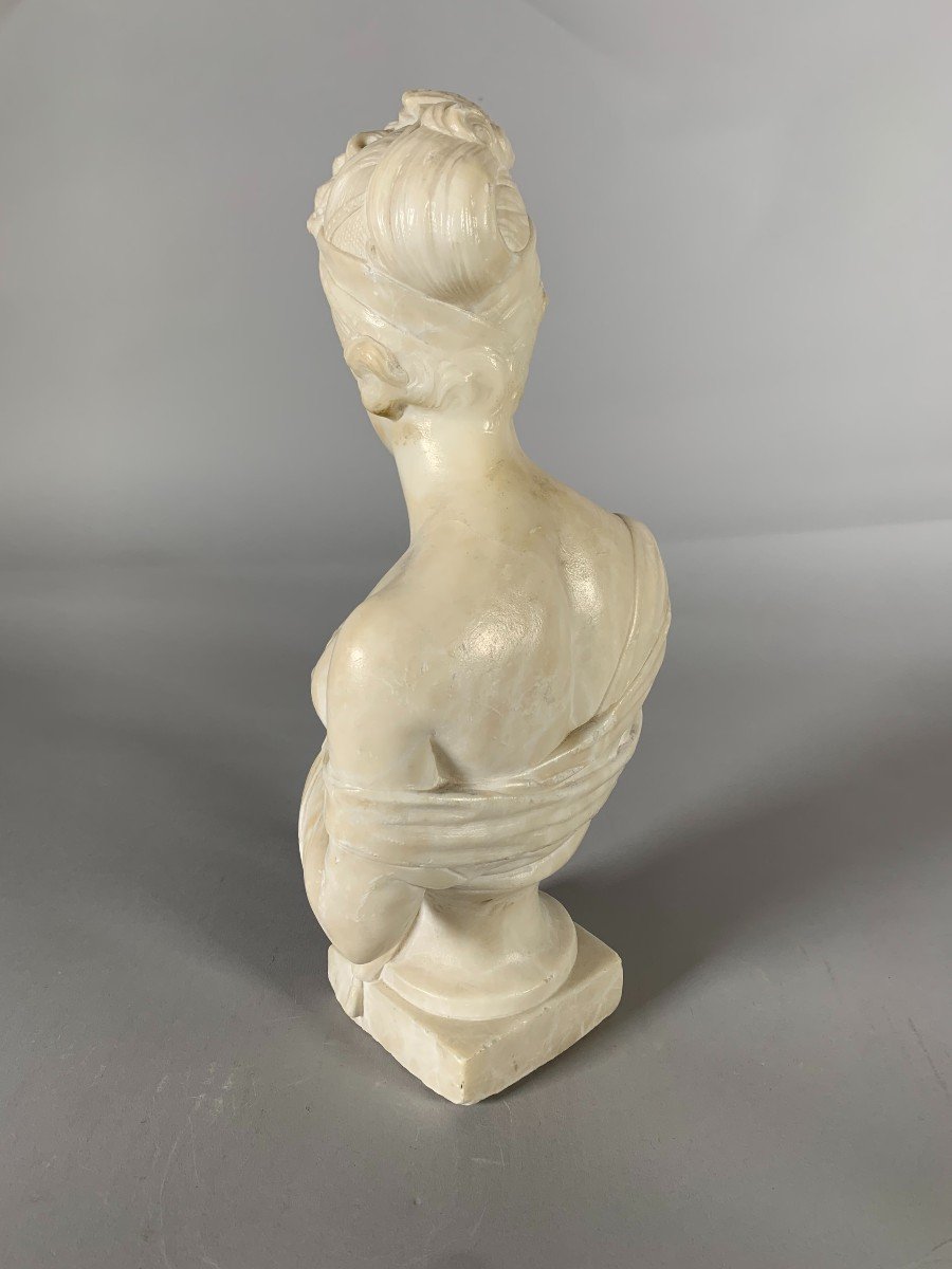 Sculpture En Marbre Buste De Madame De Recamier d'Apres Joseph Chinard (1756 - 1813)  XIXeme -photo-1