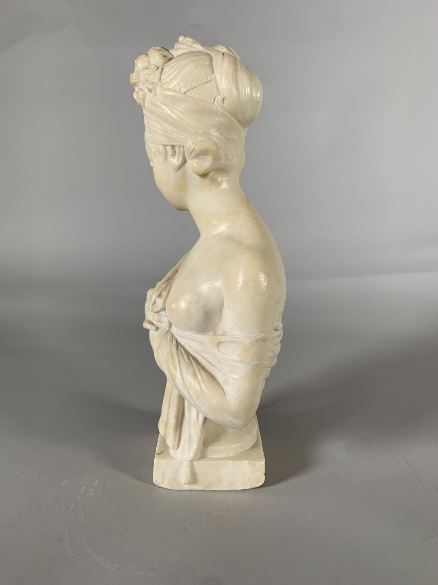 Sculpture En Marbre Buste De Madame De Recamier d'Apres Joseph Chinard (1756 - 1813)  XIXeme -photo-6