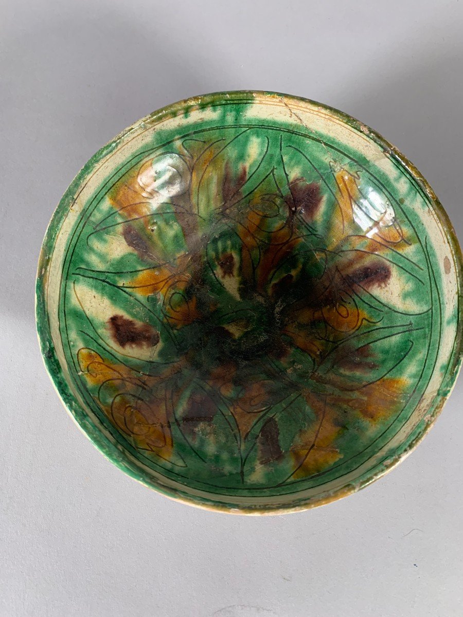 Polychrome Ceramic Cup Iran, Nichapour, 10th Century Archaeology-photo-2