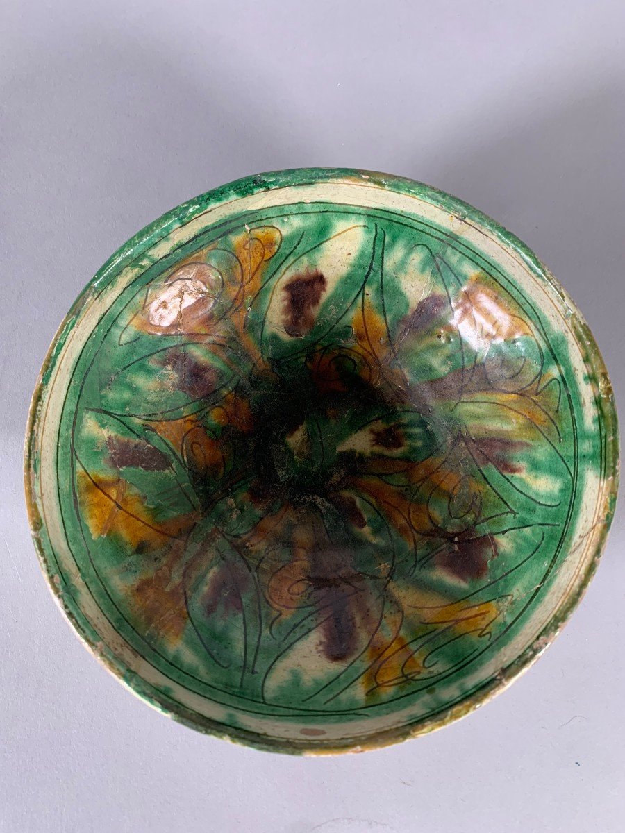 Polychrome Ceramic Cup Iran, Nichapour, 10th Century Archaeology-photo-4