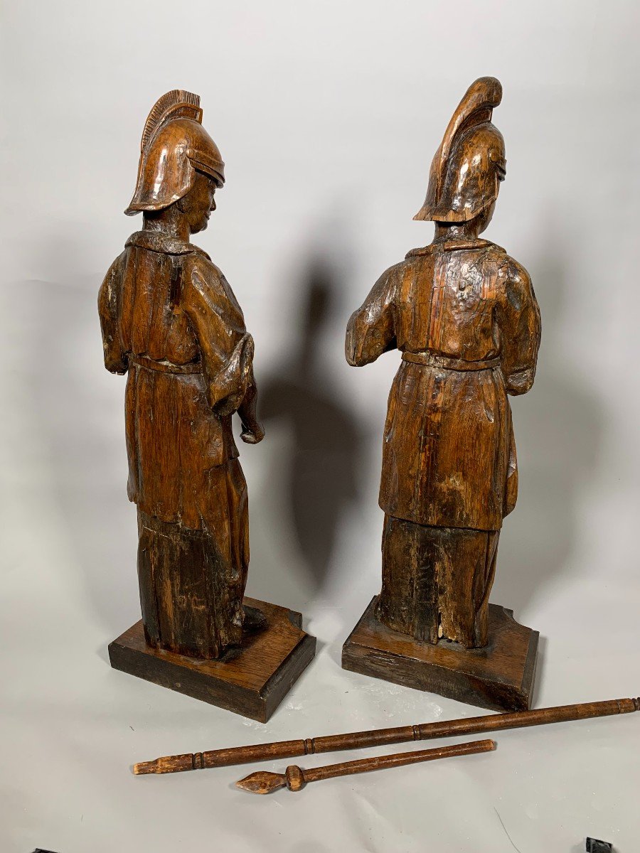 Sculpture, Soldats Romains De La Crucifixion - 78 Cm XVIIeme Siecle-photo-3