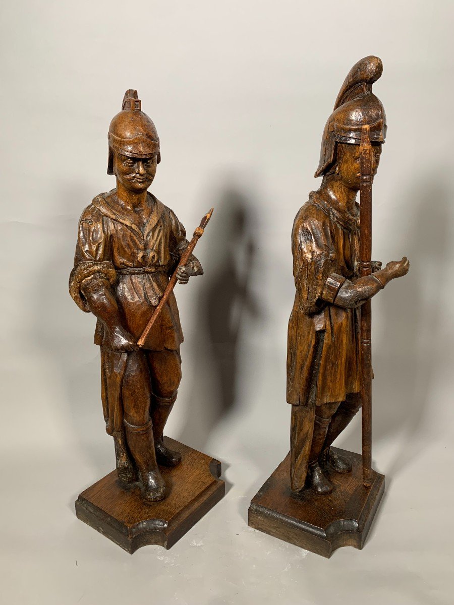 Sculpture, Soldats Romains De La Crucifixion - 78 Cm XVIIeme Siecle-photo-4