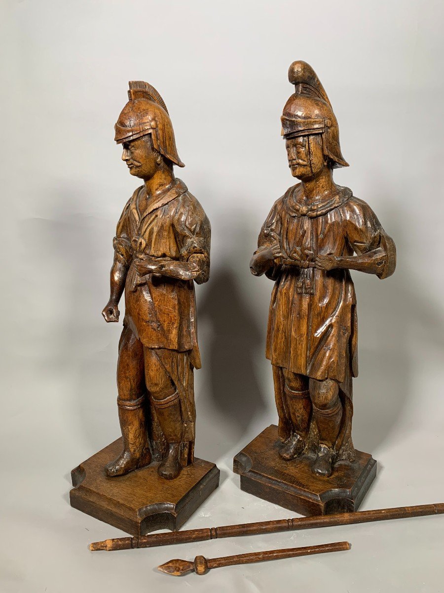 Sculpture, Soldats Romains De La Crucifixion - 78 Cm XVIIeme Siecle-photo-2