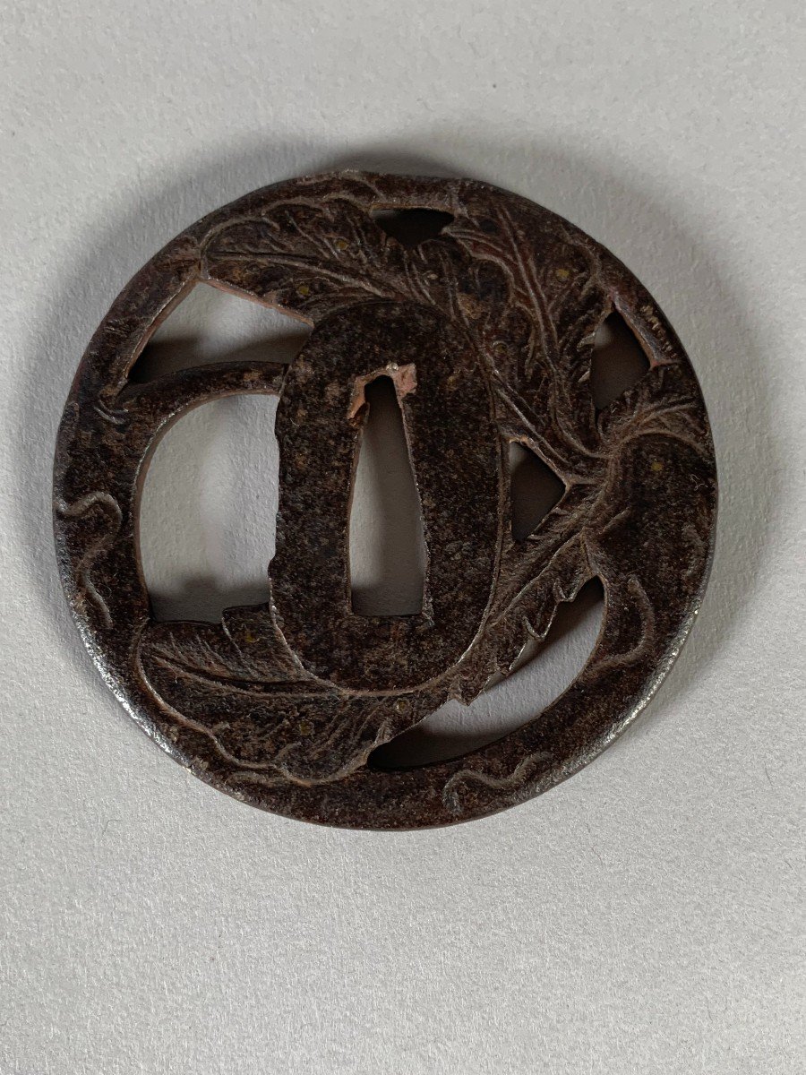 Tsuba In Iron End Of The Momoyama Period Circa 1600 Japan 16th Century-photo-3