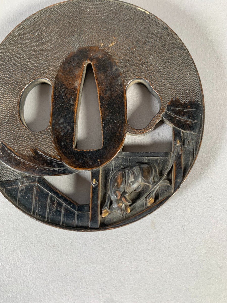 Tsuba In Iron Late From The Edo Period (1600-1868) Japan -photo-3