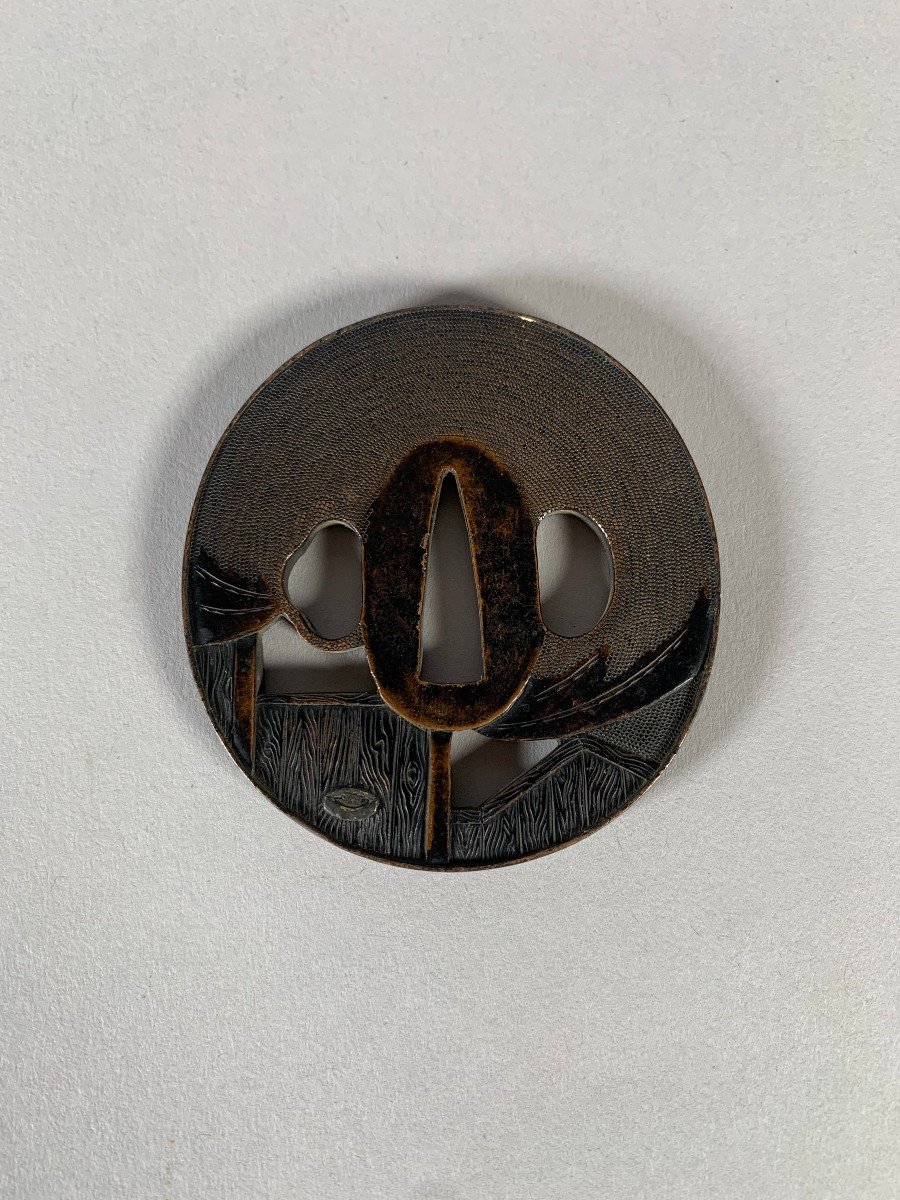 Tsuba In Iron Late From The Edo Period (1600-1868) Japan -photo-4