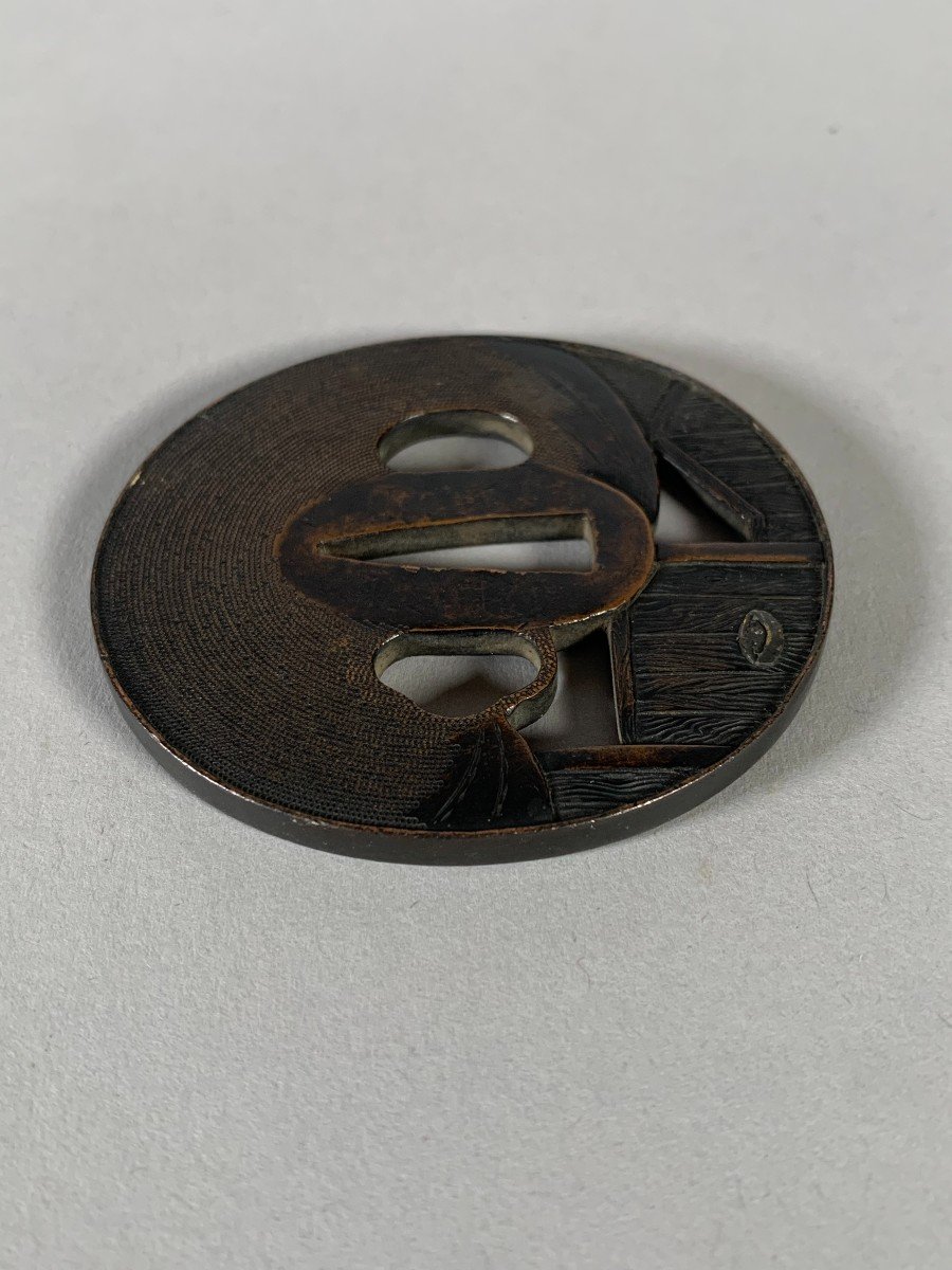 Tsuba In Iron Late From The Edo Period (1600-1868) Japan -photo-2