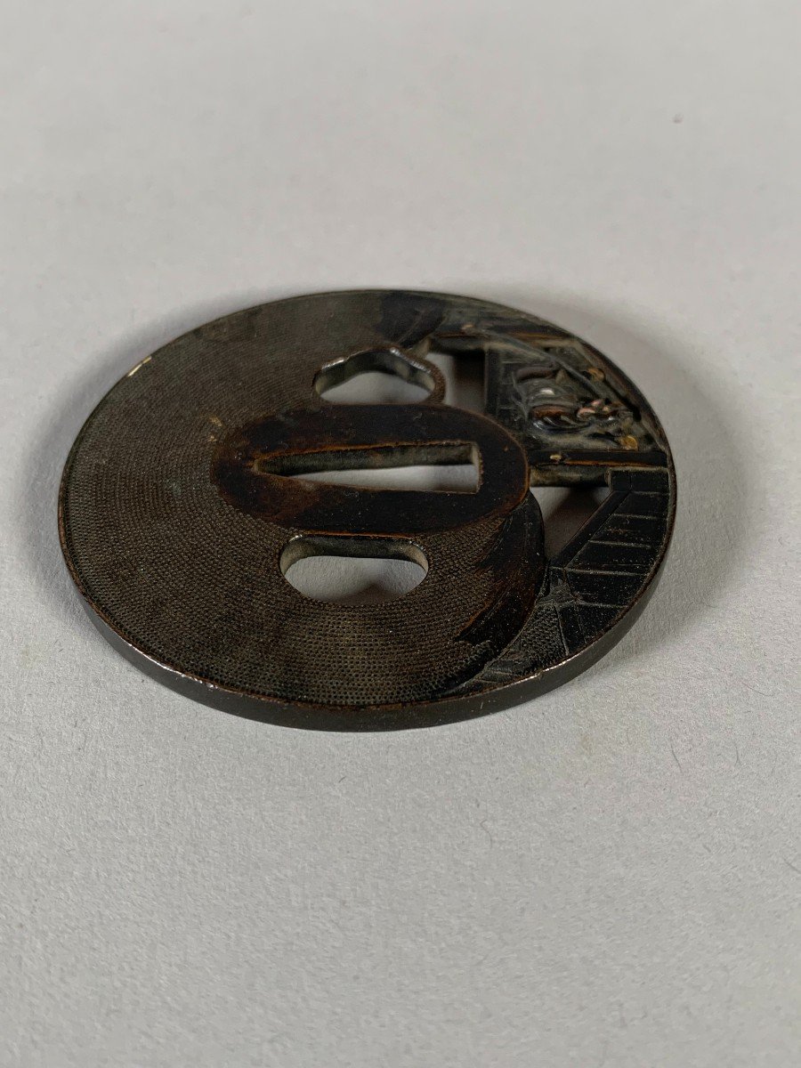 Tsuba In Iron Late From The Edo Period (1600-1868) Japan -photo-3