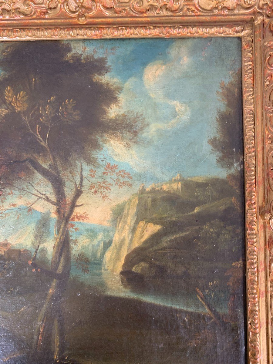 Oil Painting On Canvas Flemish School 17th Century Landscape-photo-2