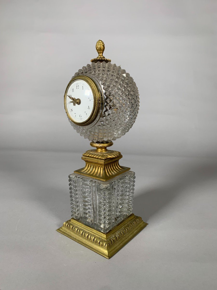 Charles X Style Cut Crystal And Gilt Bronze Clock Circa 1900-photo-2