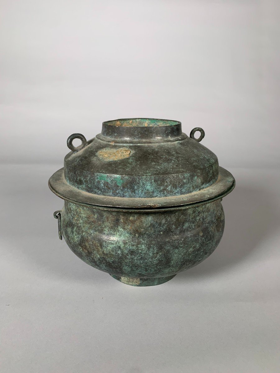 Large Bronze Offering Steamer Han Dynasty 206 Bc-220 Ac Archaeology China-photo-2