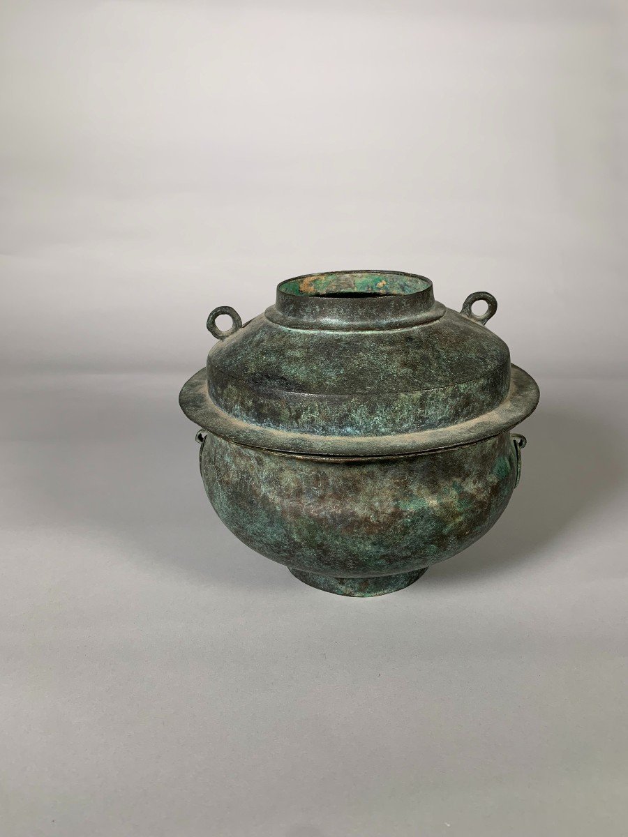 Large Bronze Offering Steamer Han Dynasty 206 Bc-220 Ac Archaeology China-photo-3