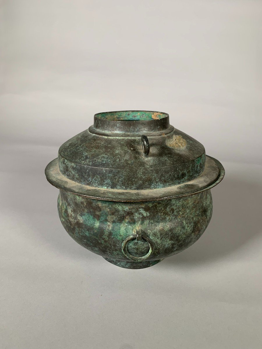 Large Bronze Offering Steamer Han Dynasty 206 Bc-220 Ac Archaeology China-photo-4