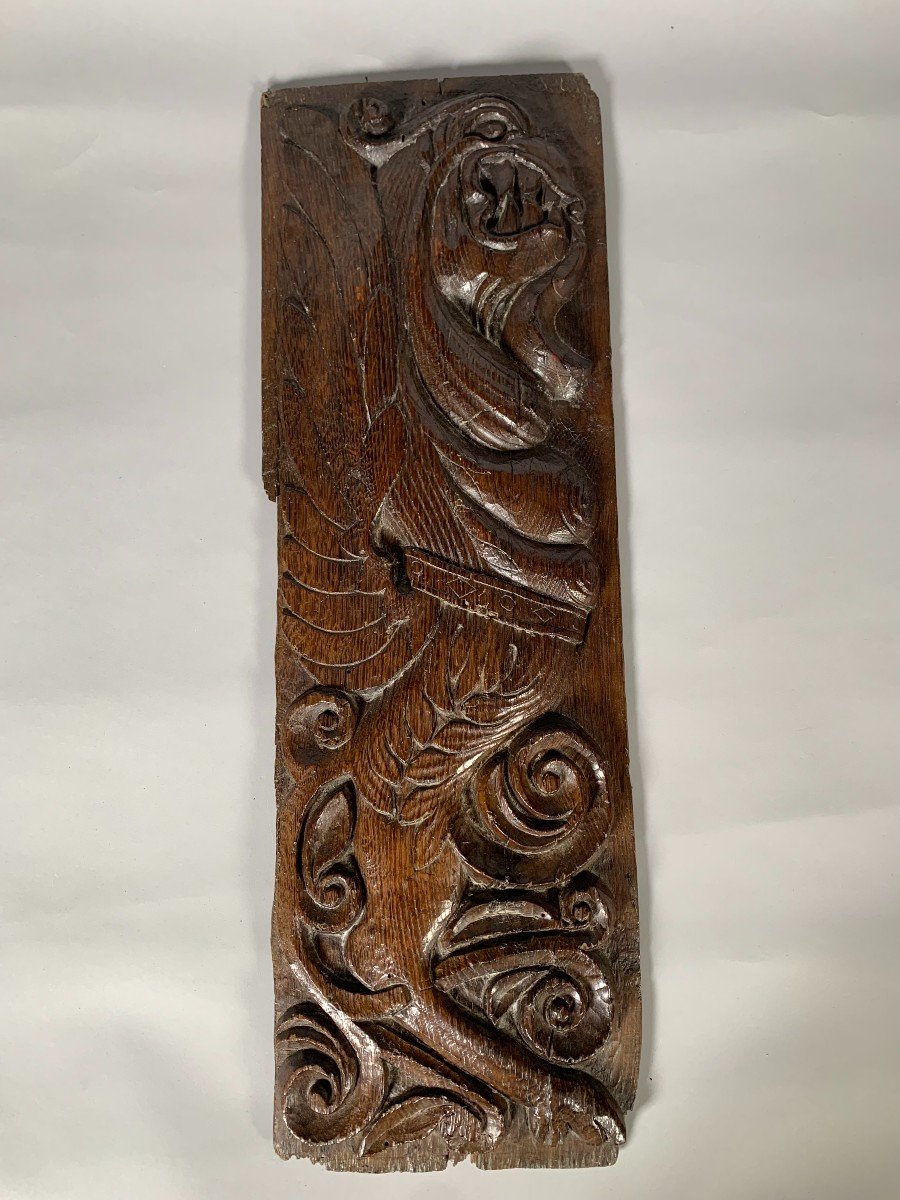 16th Century Carved Wooden Bas Relief Panel