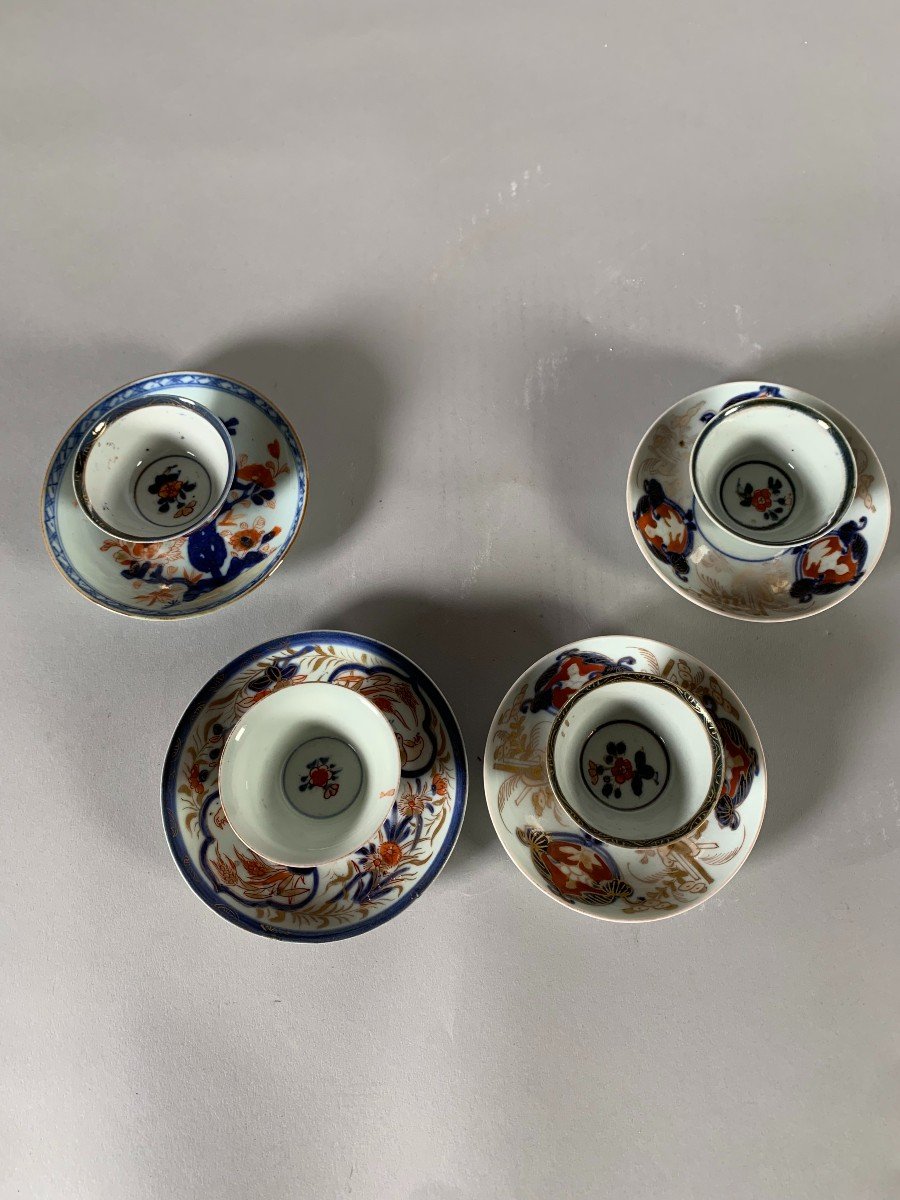 Set Of 4 Chinese Porcelain Teacups 18th Century Qianlong Imari Period-photo-2