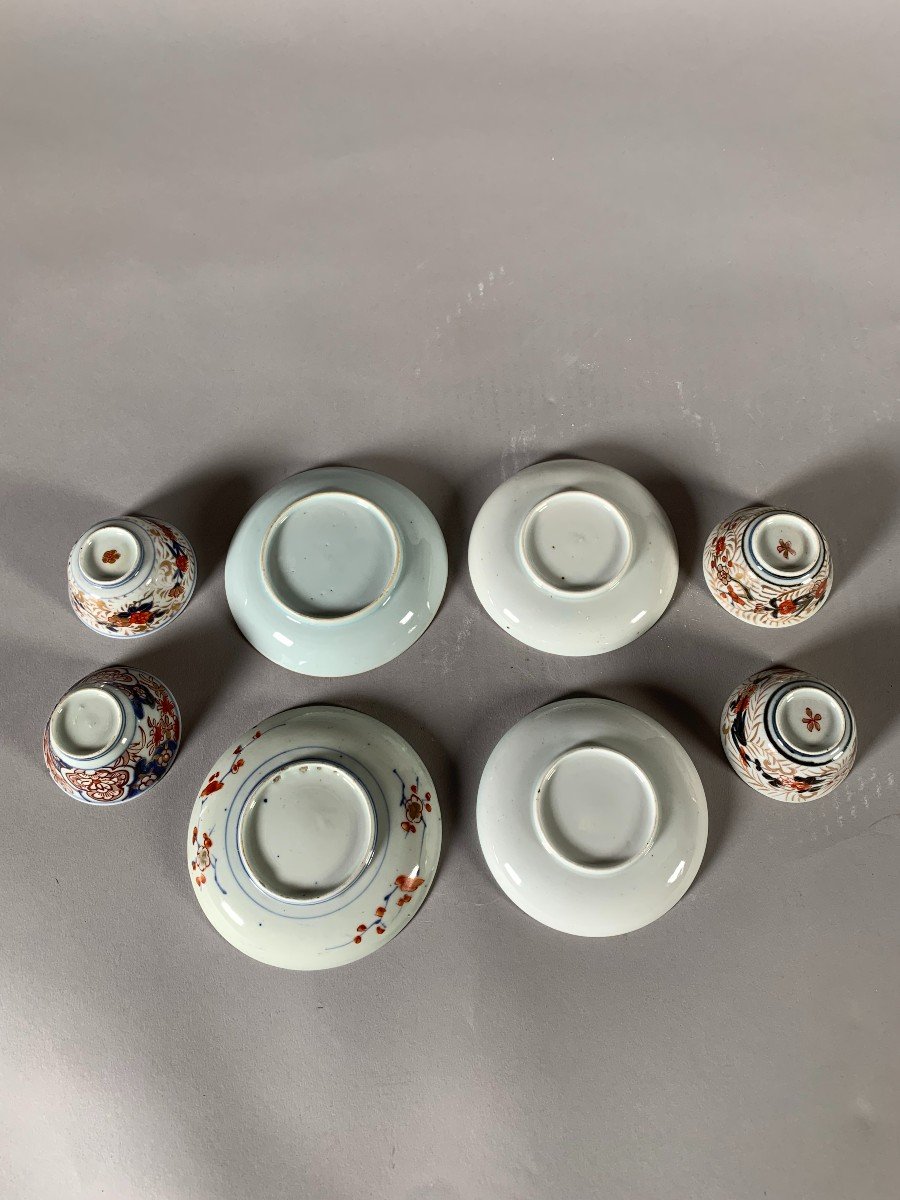 Set Of 4 Chinese Porcelain Teacups 18th Century Qianlong Imari Period-photo-3