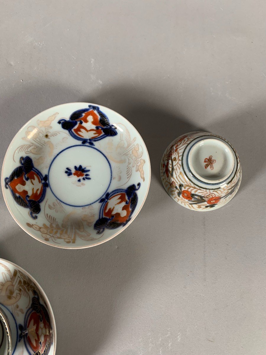 Set Of 4 Chinese Porcelain Teacups 18th Century Qianlong Imari Period-photo-4