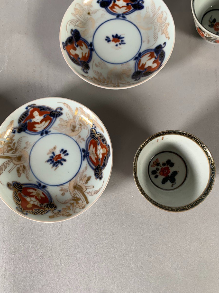 Set Of 4 Chinese Porcelain Teacups 18th Century Qianlong Imari Period-photo-2