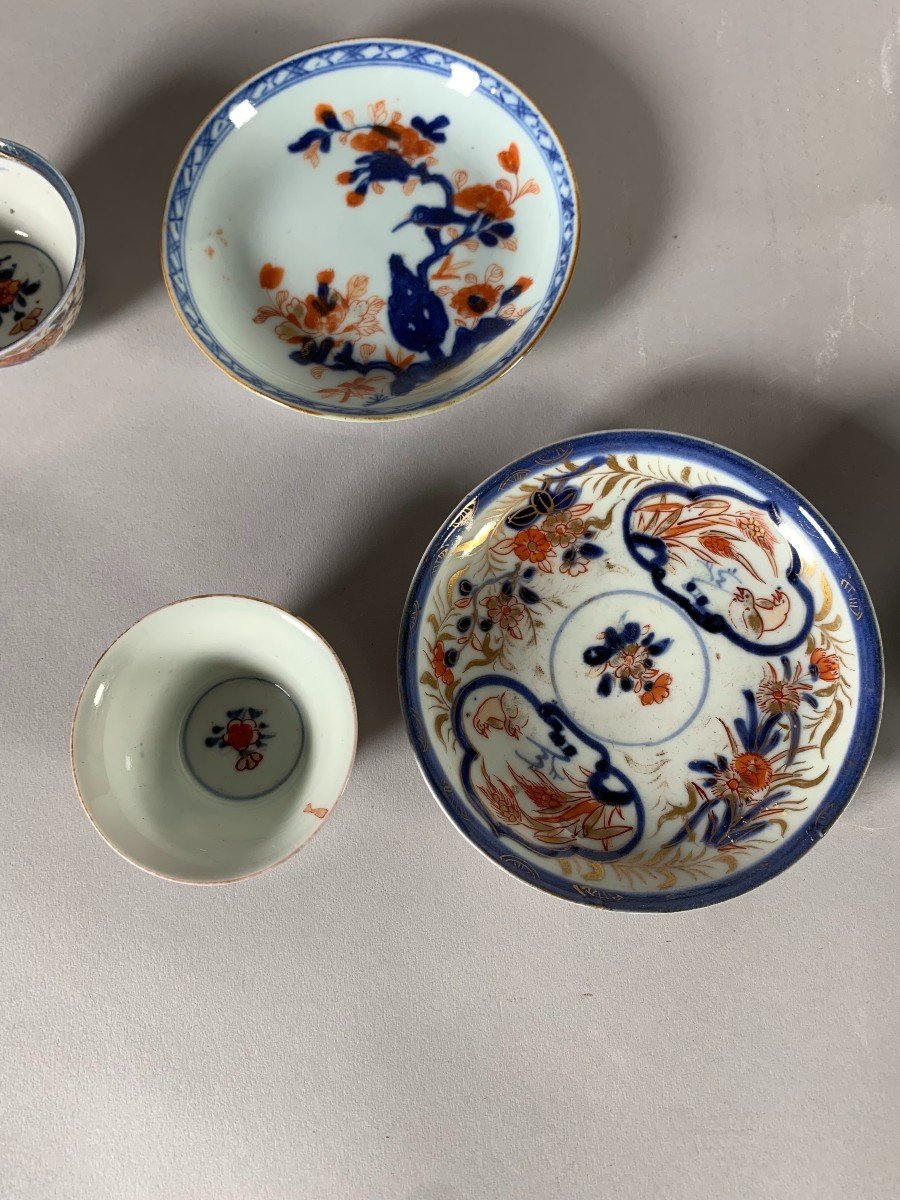 Set Of 4 Chinese Porcelain Teacups 18th Century Qianlong Imari Period-photo-3