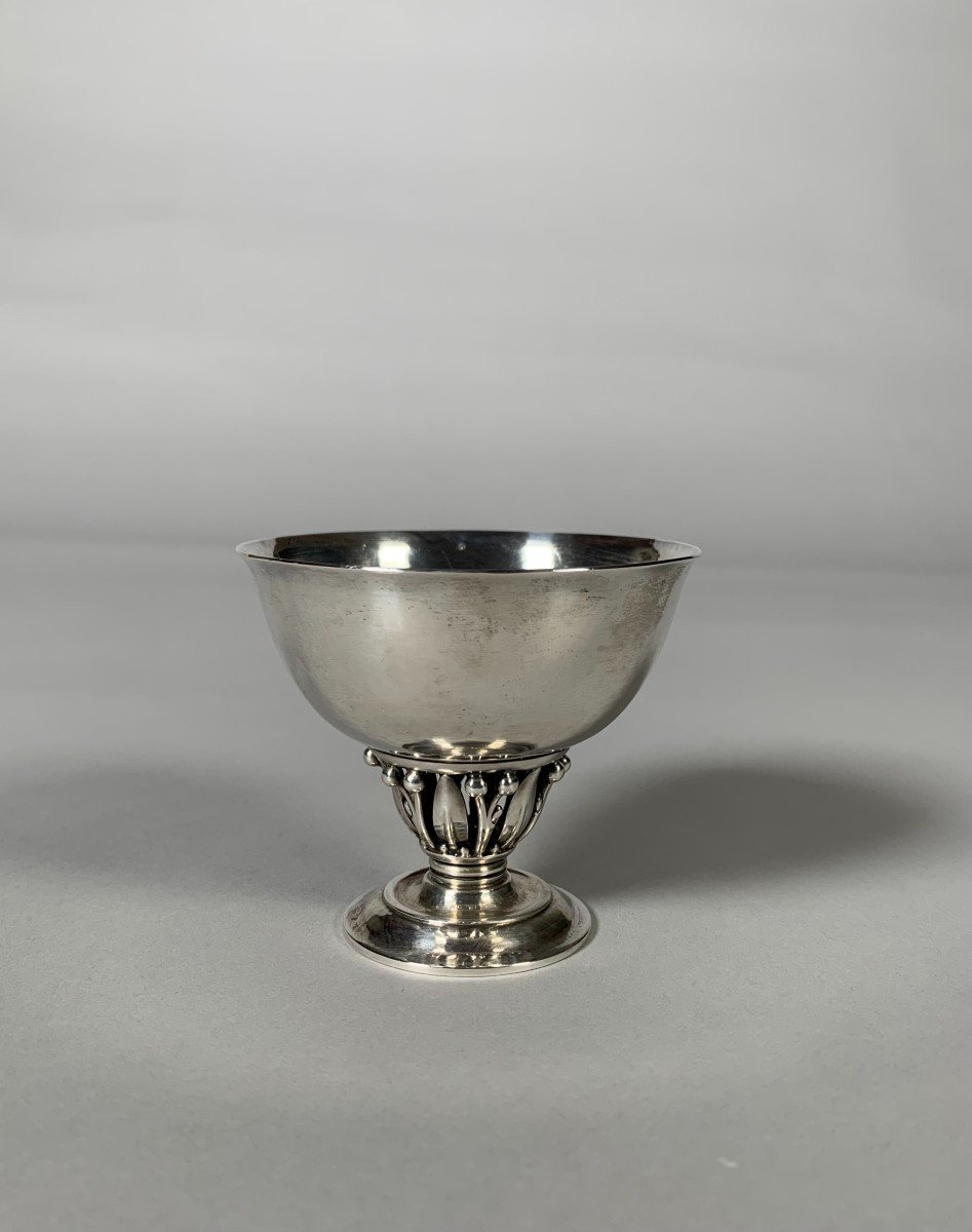 Georg Jensen (1866-1935) Coupe En Moderniste Argent  XXeme Siecle 