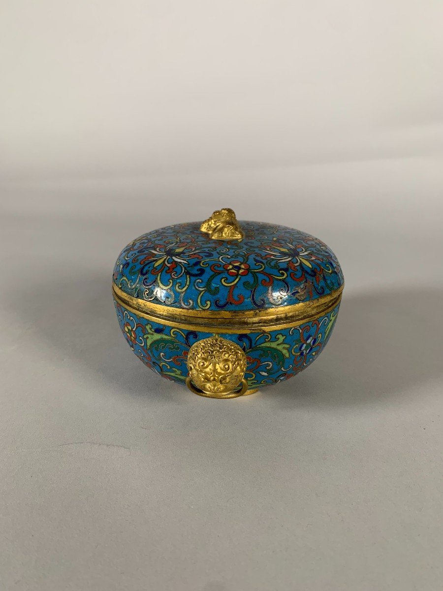 Boite En Bronze Cloisonné Chine époque Jiaqing XIXeme Siecle-photo-2