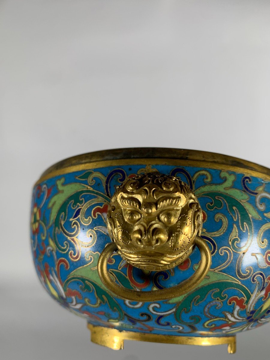 Boite En Bronze Cloisonné Chine époque Jiaqing XIXeme Siecle-photo-2