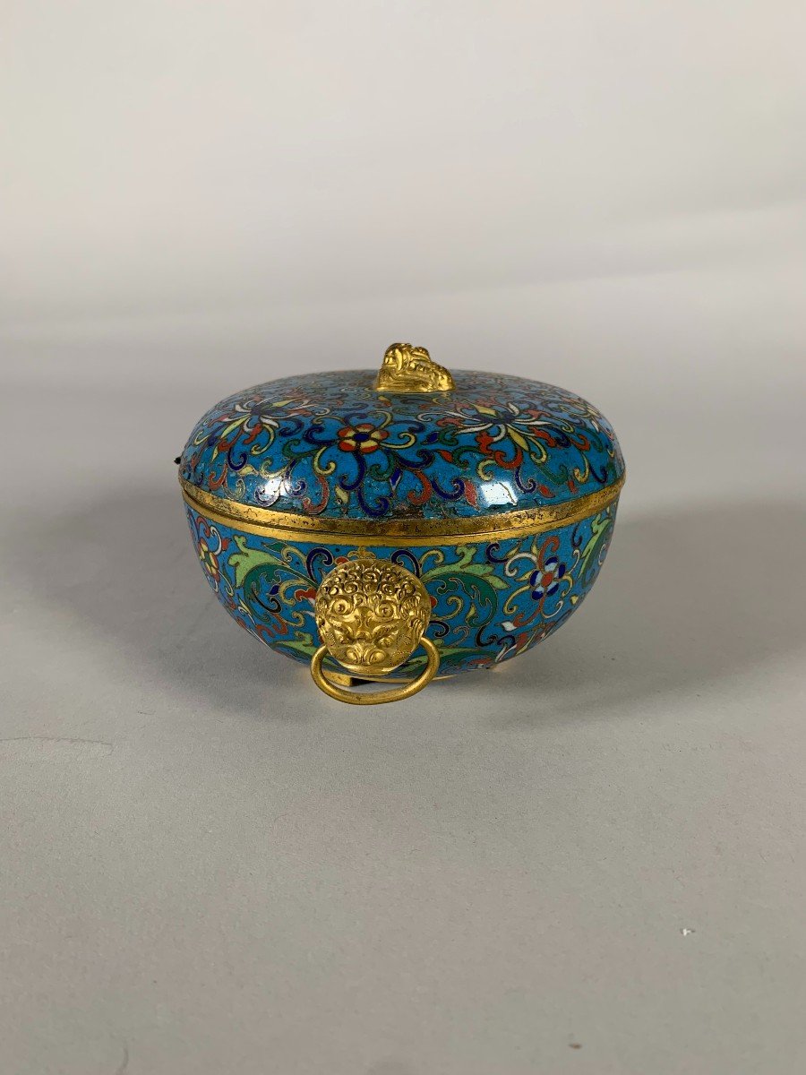 Boite En Bronze Cloisonné Chine époque Jiaqing XIXeme Siecle-photo-8