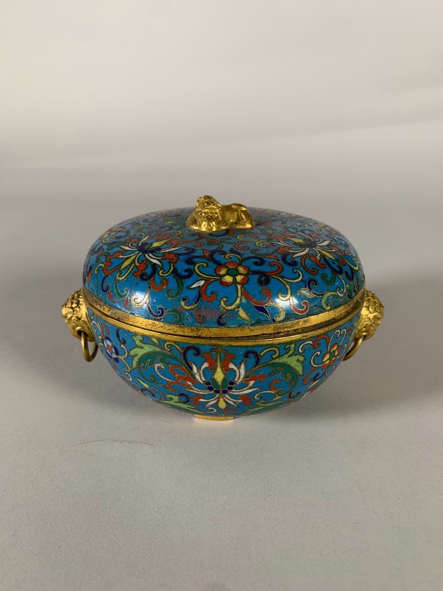 Boite En Bronze Cloisonné Chine époque Jiaqing XIXeme Siecle