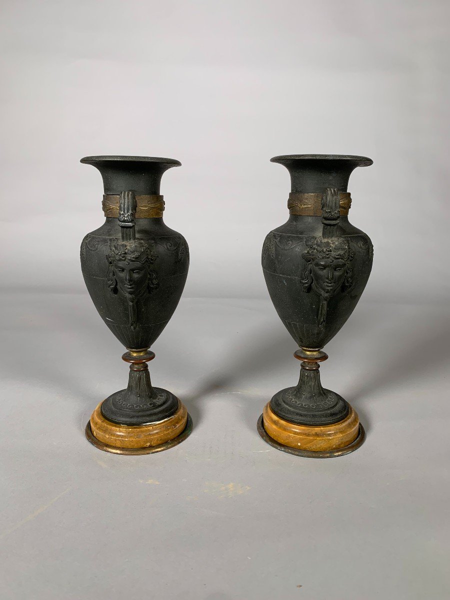 Pair Of Cassolettes From The 19th Century, Charles X Restoration   -photo-3