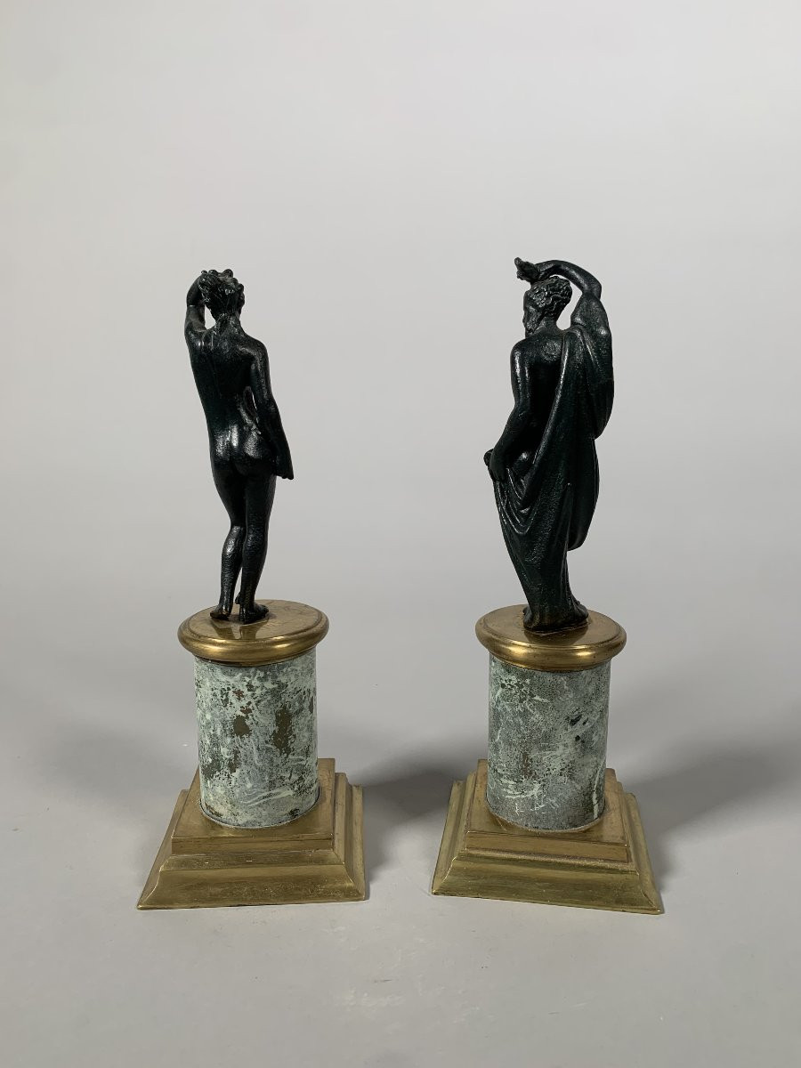 Pair Of Bronze Sculptures In The Antique Roman Style, 19th Century -photo-3