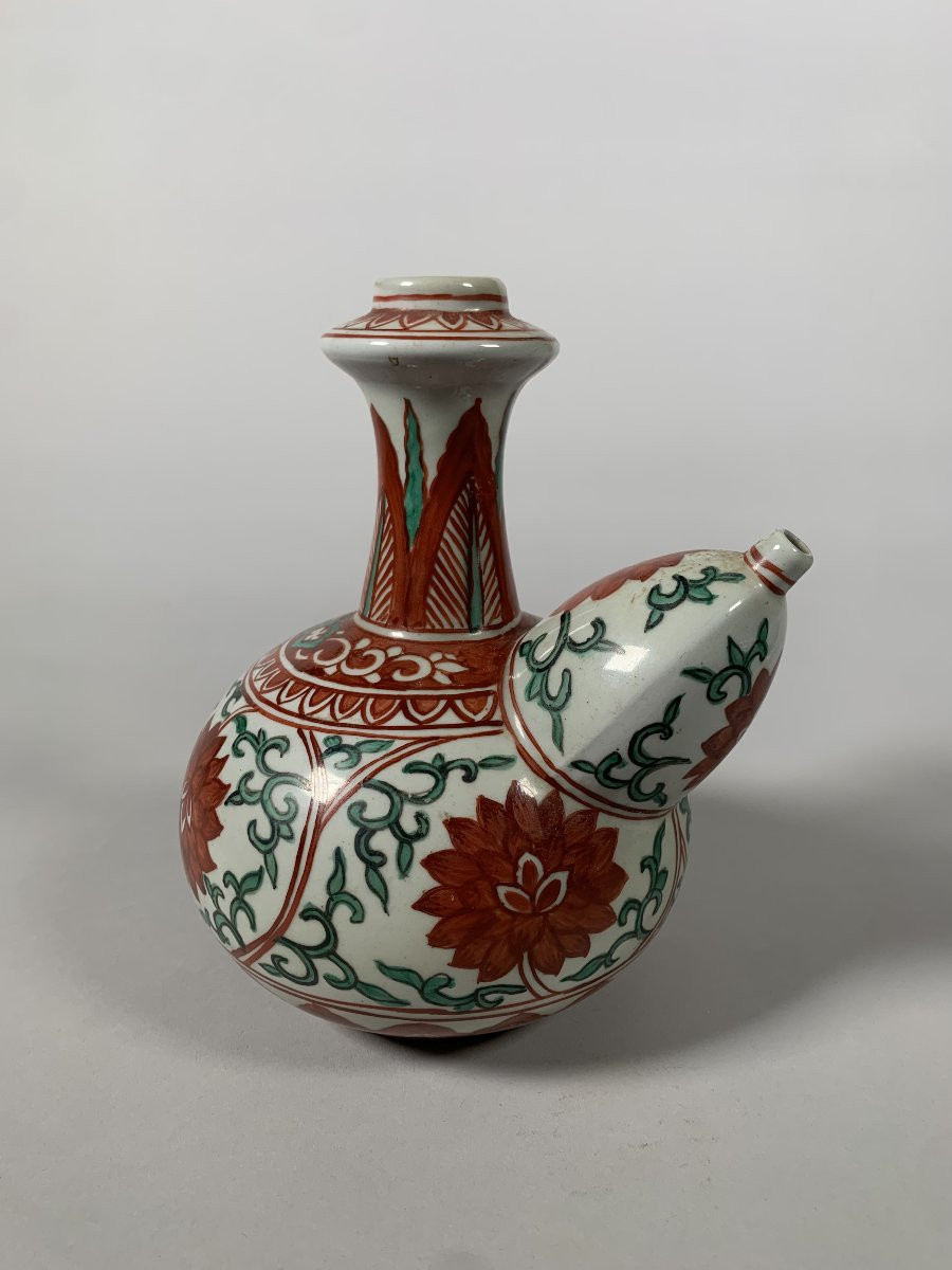 Kendi Base De Narguilé En Porcelaine Japon Ere Meiji Fin Du XIXeme Siecle-photo-3