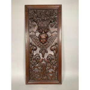 Important 17th Century Bas Relief Panel - 100 Cm - Wood