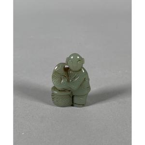 Pale Green Nephrite Jade Sculpture China Qing Dynasty 18th Century