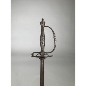 18th Century Court Sword In Faceted Iron