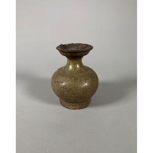 Vase Balustre En Terre Cuite Glaçuré Dynastie Han 206 Bc-220 Ac Chine Archeologie Antique