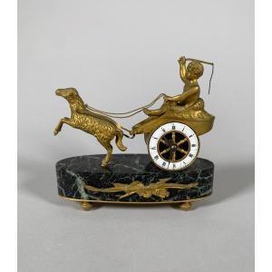 Love Clock Dragged By A Lamb Empire Period 19th Century 