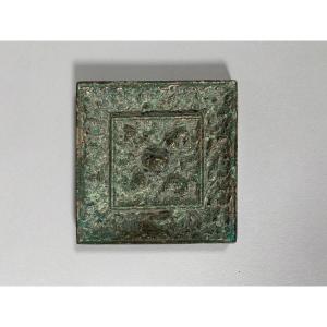 Miroir En Bronze Argenté d'époque Han ( 206 Av Jc - 220 Ap Jc ) Archéologie Chine Antique