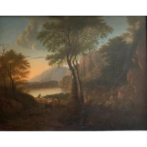 Peinture à l'Huile Sur Toile Ecole Flamande Du XVIIIème Siècle Paysage