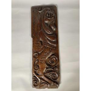 16th Century Carved Wooden Bas Relief Panel