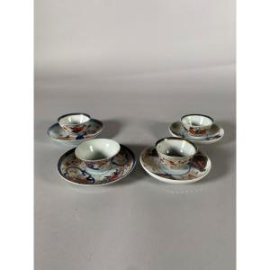 Lot De 4 Tasses à Thé En Porcelaine De Chine XVIIIème Siècle Epoque Qianlong Imari