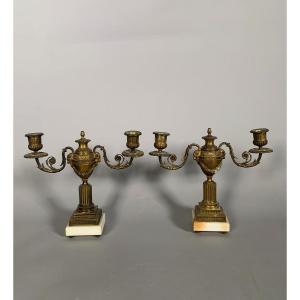 Pair Of Removable Louis XVI Style Candelabras, 19th Century