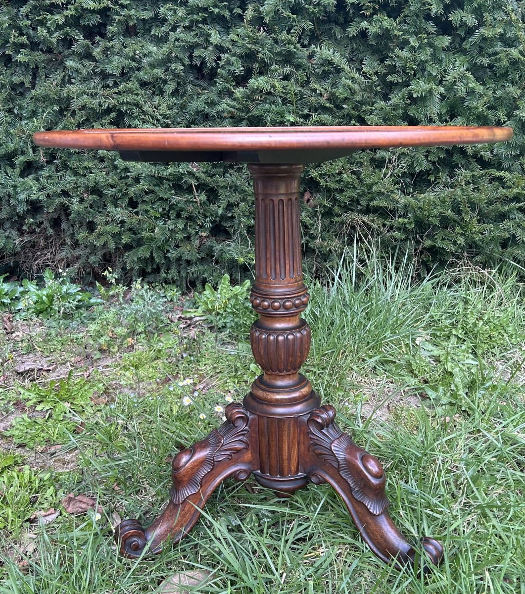 Napoleon III Period Mahogany Pedestal Table-photo-2