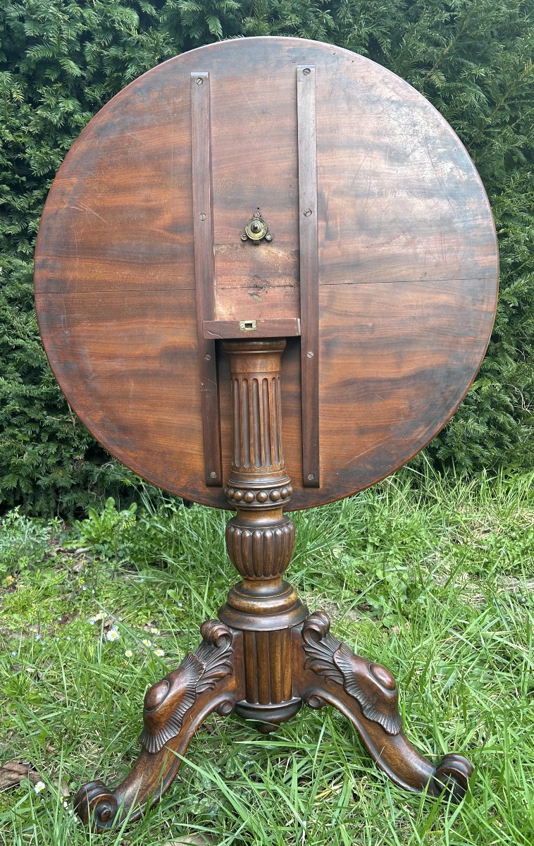 Napoleon III Period Mahogany Pedestal Table-photo-3