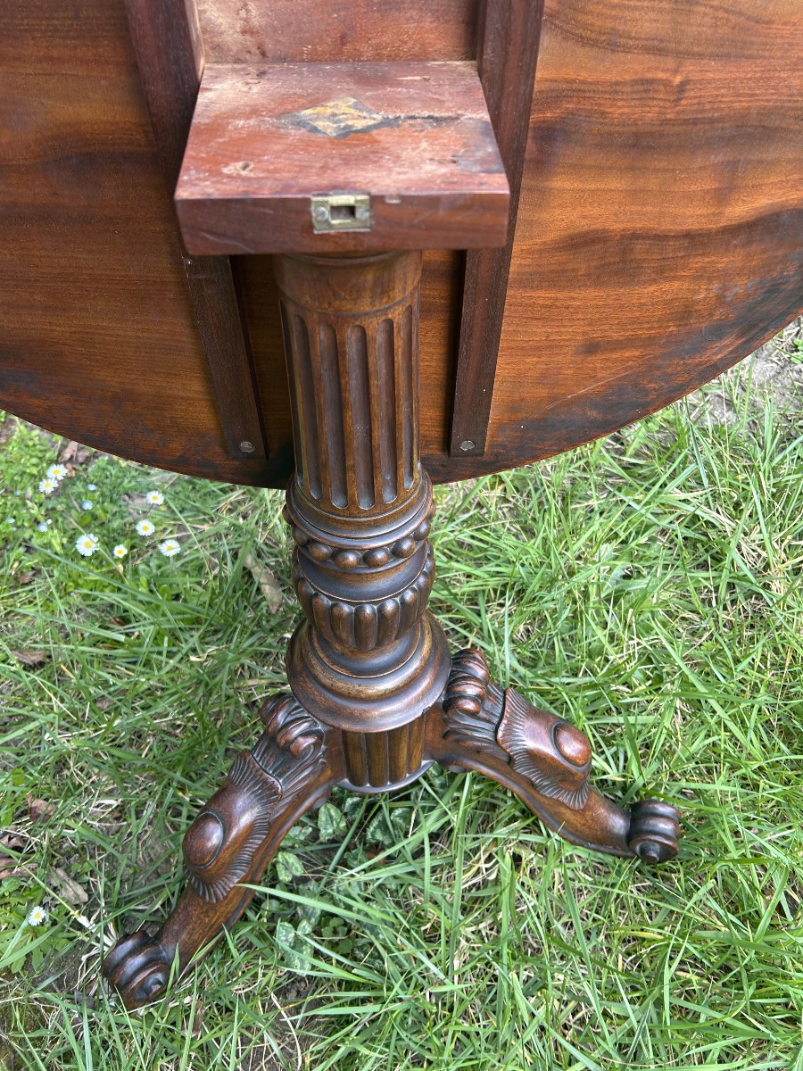 Napoleon III Period Mahogany Pedestal Table-photo-4