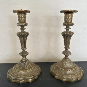 Pair Of 19th Century Bronze Candlesticks