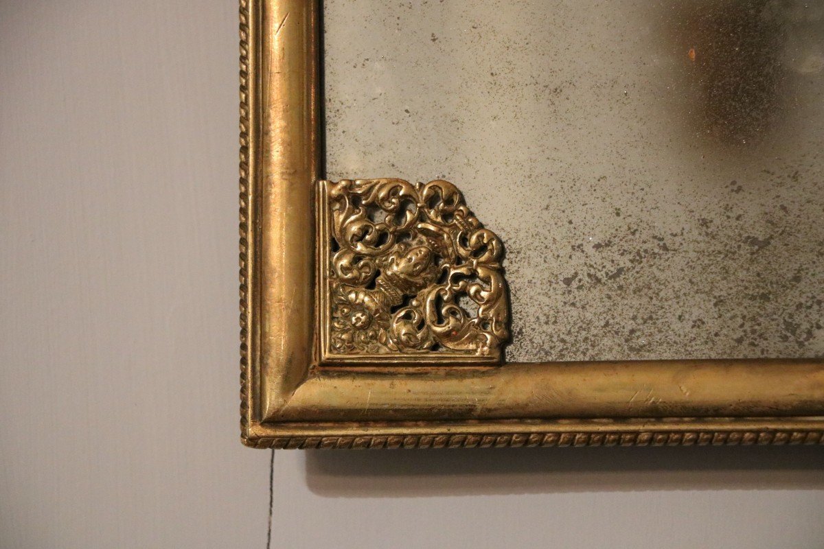 Rare Miroir Rectangulaire En Bronze -photo-4