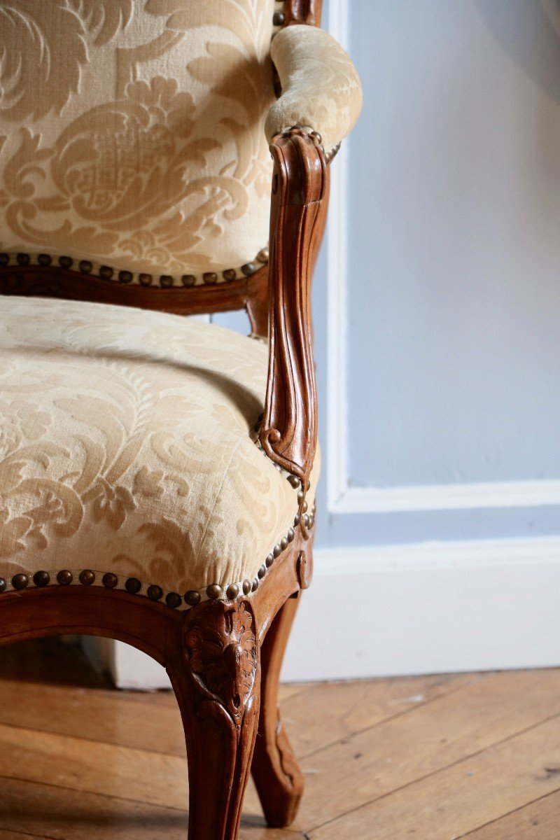 Suite Of Four Armchairs A La Reine Stamped Tilliard-photo-1