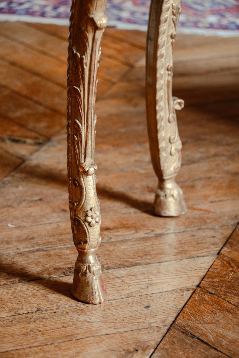 Rare Table-console De Milieu En Bois Doré-photo-3