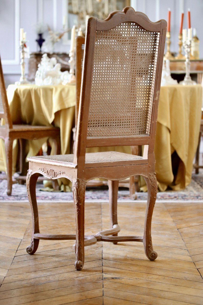 Rare Set Of Eight Cane Chairs-photo-1