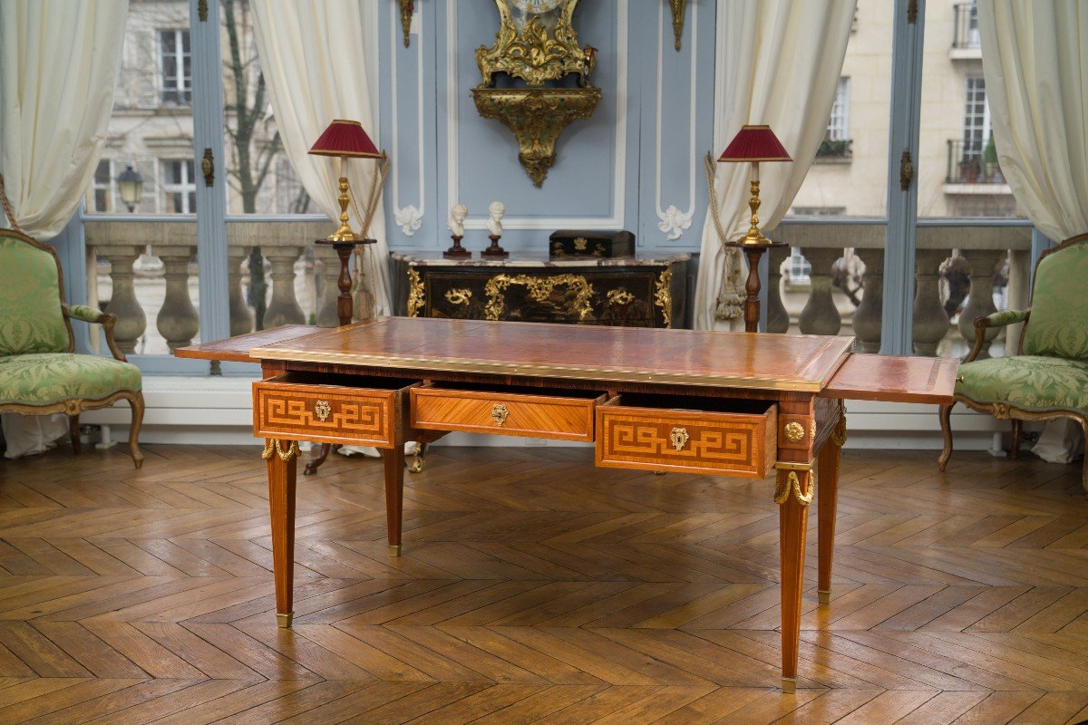 Flat Desk Inlaid With Rosewood And Amaranth-photo-2